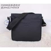 Prada Original Grainy Leather Messenger Bag VS0588 Black VS09690
