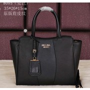 Prada Original Grainy Leather Tote Bag BN8095 Black VS02108
