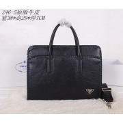 Prada Original Leather Briefcase P2465 Black VS00586