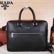 Prada Original Leather Briefcase P38081 Black VS08385