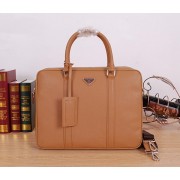 Prada Original Leather Briefcase P8686 Wheat VS07872