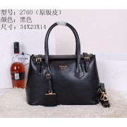 Prada Original Leather Tote Bag BR2760 Black VS00830