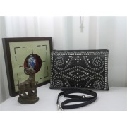 Prada Original Studs Calfskin Leather Shoulder Bag 826 in Black JJ VS03983