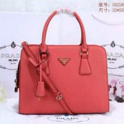 Prada Pearl Leather Tote Bag BN0922 Red VS05656