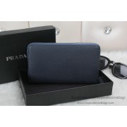 Prada Rivet Leather Clutch P8039 Royal VS05137