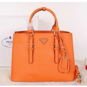 Prada Saffiano Cuir Leather Tote Bag BN2820 Orange VS09558