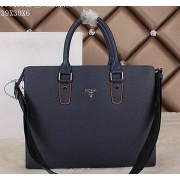 PRADA Saffiano Leather Business Briefcase 500466 Royal VS01468