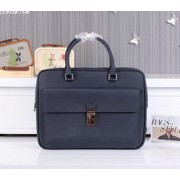 PRADA Saffiano Leather Business Briefcase 69091 Blue VS00666