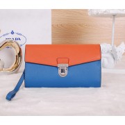 Prada Saffiano Leather Document Holder VR0075 Orange&Blue VS08701