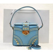 Prada Saffiano Leather Flap Bag B5045M Light Blue VS05600