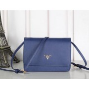 Prada Saffiano Leather Flap Shoulder Bag BT1213 Royal VS04998