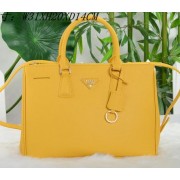 Prada Saffiano Leather Tote Bag PBN1801 Lemon VS08264