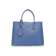 Prada Saffiano Leather Tote Bags BN2756 Blue VS01497
