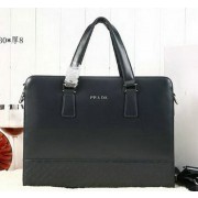 PRADA Smooth Leather Business Briefcase G8548 Royal VS05192