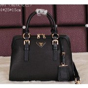 Prada Smooth Leather Top Handle Bag BL8091 Black VS07903