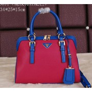 Prada Smooth Leather Top Handle Bag BL8091 Rose VS05136