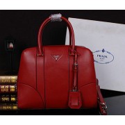 Prada Smooth Leather Top Handle Bag BL8675 Red VS02253