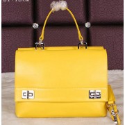 Prada Smooth Leather Tote Bags BN2796 Yellow VS02989