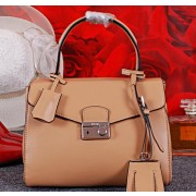 Prada Smooth Leather Tote Bags BN8672 Apricot VS00045