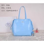 Prada Soft Calf Leather Tote Bag BR5104 SkyBlue VS02455