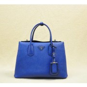 Prada Twin Saffiano Cuir Leather Tote Bag BN2748 Royal VS01412