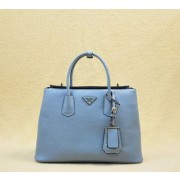 Prada Twin Saffiano Cuir Leather Tote Bag BN2748 SkyBlue VS06732