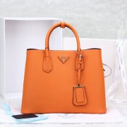 Prada Twin Saffiano Leather Cuir Large Tote BN2756 in Orange with Gold Hardware LSS VS02796
