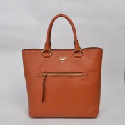 Prada Vitello Daino Shopper Tote BN2754 in Orange Original Clafskin Leather XZ VS05351