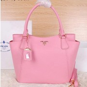 Prada Vitello Daino Tote Bags Grainy Leather BR2435 Pink VS07252