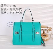 Prada Vitello Lux Flap Tote Bag BN2786 Green VS00324