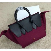 Quality Celine Tie Nano Top Handle Bag Flannelette 98313 Rose&Black VS02195