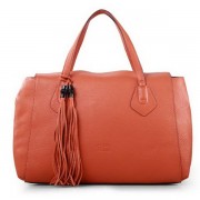 Quality Gucci Original Leather Lady Tassel Tote Bag 354476 Orange VS02140