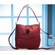 Quality miu miu Madras Goat Leather Hobo Bag RR1918 Maroon VS05526