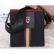 Quality Prada Canvas & Leather Messenger Bag P38493 Black VS08813