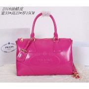 Quality Prada Iridescent Leather Boston Bag BN2318 Rosy VS02474