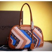 Replica AAA Louis Vuitton Runway 2015 Multicolor Monogram Canvas Suede Bowling Bag M92233 Wheat VS06260