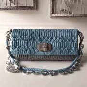Replica AAA Miu Miu Crystal Nappa Leather Shoulder Bag Blue 5BD233 VS04163