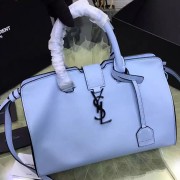 Replica AAAAA Saint Laurent Small Monogram Cabas Bag in Blue Original Calfskin 394461 VS02825
