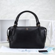 Replica Best 2014 Newest style Prada Hobo Boston tote bags 2865 in Black Original Clafskin Leather LSS VS05248