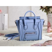 Replica Best Celine Nao Luggage 3309 in Light Blue Original Leather with Black Trim VS02330
