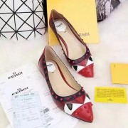 Replica Best Fendi Calfskin Ballet Flat Burgundy F021805 VS02631