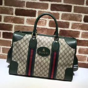 Replica Best Gucci Soft GG Supreme Duffle Bag with Web Green 459311 VS07259