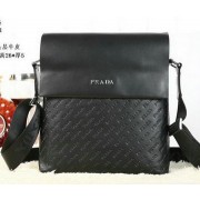 Replica Best Prada Calfskin Leather Messenger Bag P88081 Black VS09342