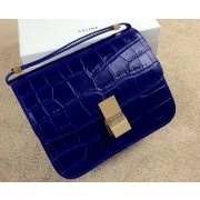 Replica Celine Classic Box Small Flap Bag Croco Leather C11042 Royal VS07663