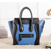 Replica Celine Luggage Micro Boston Bag Original Leather 3307 Blue&Black VS04744