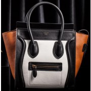 Replica Celine Luggage Mini Tote Bag Original Goat Leather CLS3308 White&Black&Brown VS09596