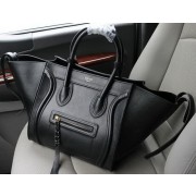 Replica Celine Luggage Phantom Tote Bag Litchi Leather CT103 Black VS03817