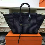 Replica Celine Medium Luggage Phantom Handbag In Navy And White Textile CT169952 VS05943
