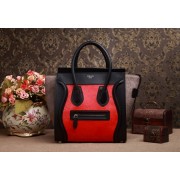 Replica Celine Micro Luggage 3307 in Red/Black Original Leather with Horse Hair YD VS04710