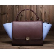 Replica Celine Trapeze Bag Original Leather C3342 Burgundy&Lavender VS02335